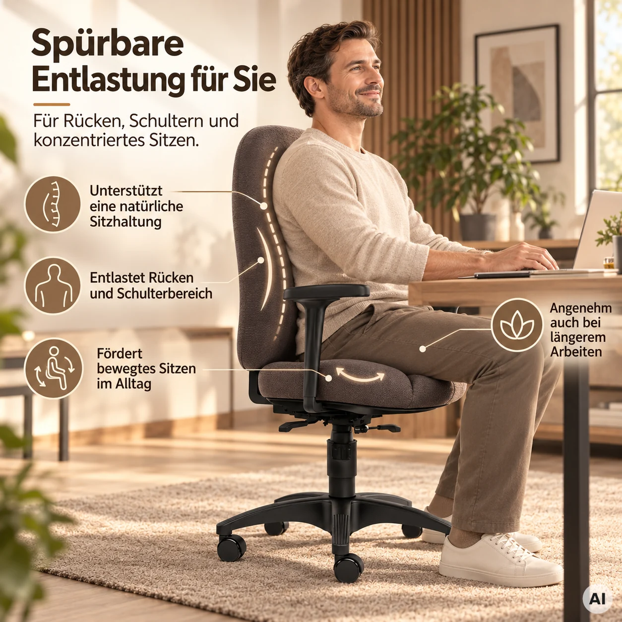 Mister Flex - Bürodrehstuhl speziell für Männer