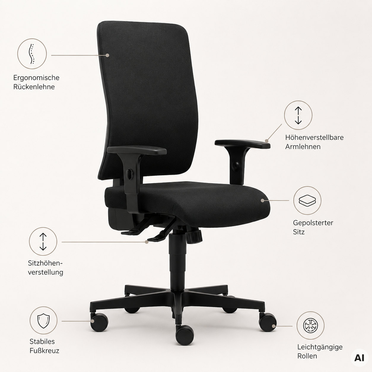 Straight Polster - Bürostuhl Allrounder