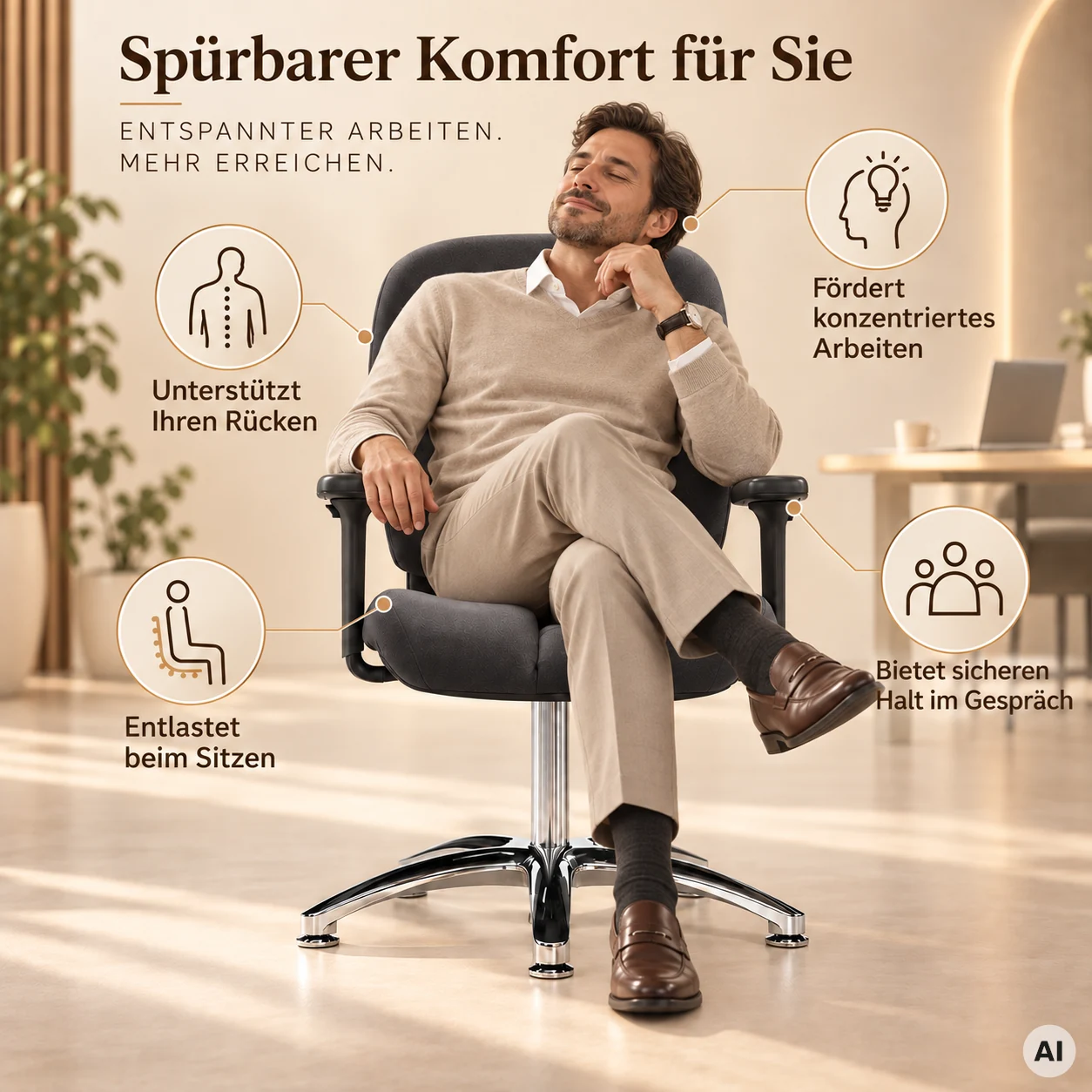 Mister Office ME - Ergonomischer Meetingstuhl
